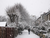 070208-2273 A man walking through the snow in Cambridge