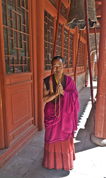 A monk at the Binglingsi Temple (Gansu)