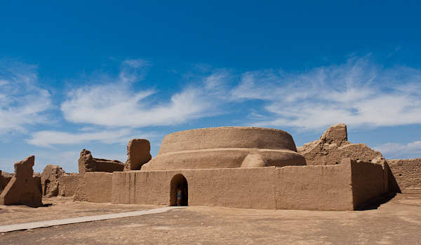 Restored building in Gaochang ancient city (Turfan, Xinjiang)