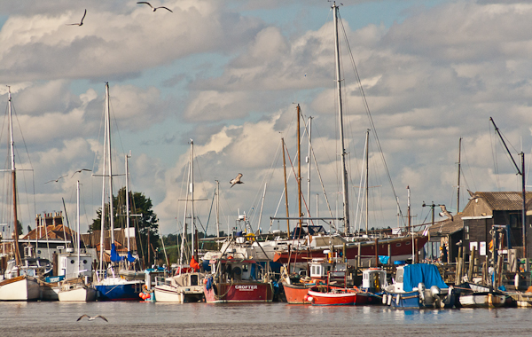 Boats moored in Southwold harbour (Suffolk)