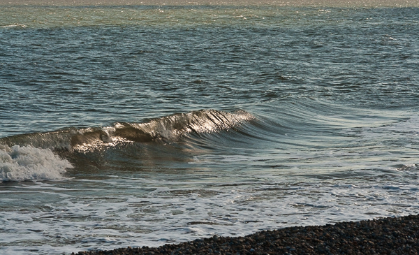 Waves breaking on Walberswick beach (Suffolk)