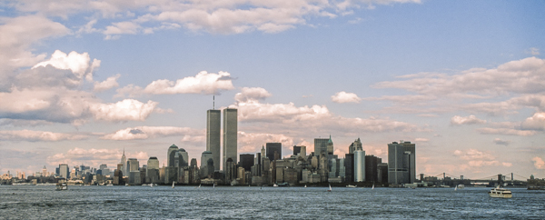 View of the Manhattan skyline, October 2000