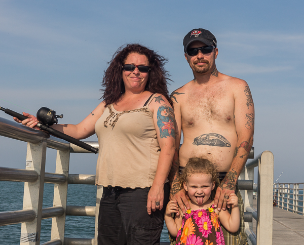 Family fishing from Jetty Park, Cape Canaveral