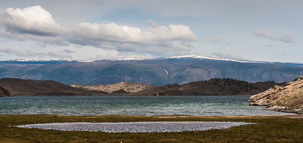 View from the west shore of Lake Baikal across the Little Sea