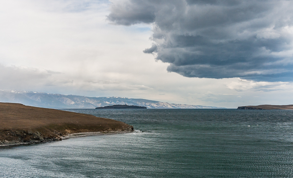 View from Olkhon Island to the west coast of Lake Baikal