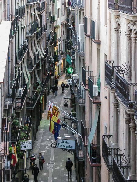 The view from my hotel window in Barcelona