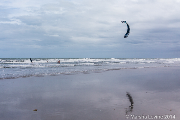 Kitesurfers on Jetty Park beach, Cape Canaveral 