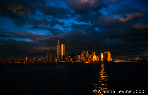 View of the Manhattan skyline, October 2000