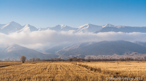 A view of the Tien Shan mountains from Issyk Kul (Kyrgyzstan)