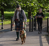 150827-1819 Gentleman walking his dog along the River Cam