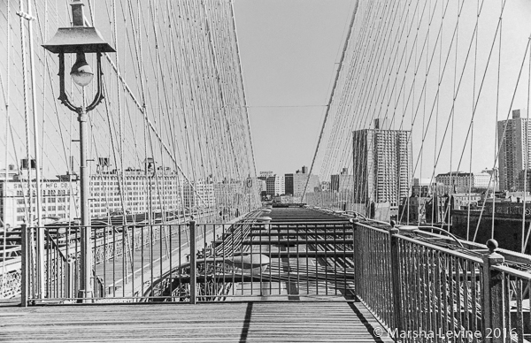 Crossing Brooklyn Bridge, NYC