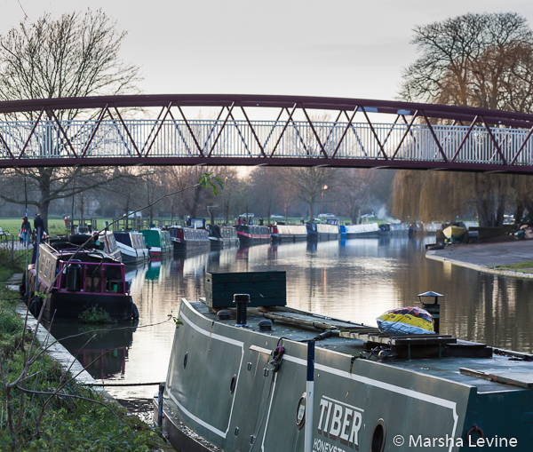 Narrowboats near Cutter Ferry Bridge, River Cam