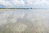 060915-1879 Sky reflected in retreating waves, Cape Canaveral
