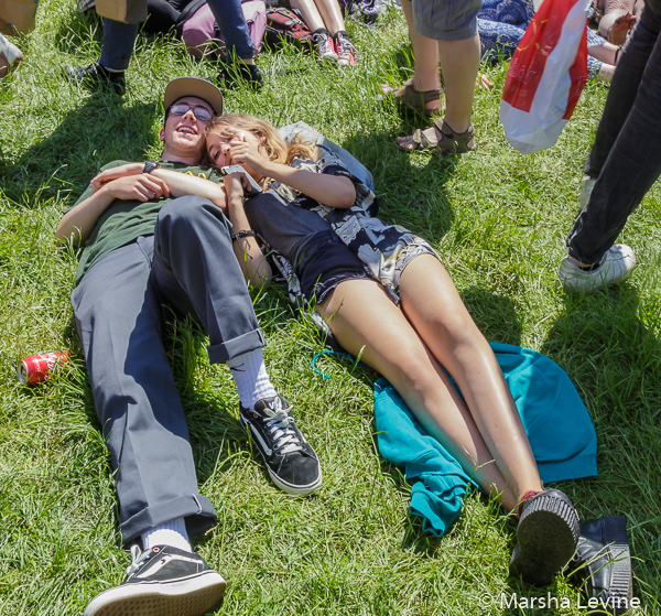 Young couple enjoying the Strawberry Fair, Cambridge